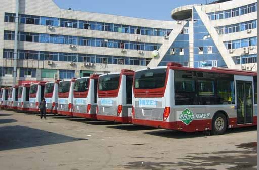 green buses appear on Yiwu